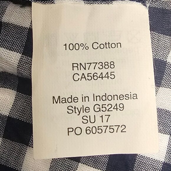 J. CREW GINGHAM ROMPER NAVY/WHITE COTTON DRAWSTRING WAIST SZ XS 3" INSEAM - Picture 11 of 13